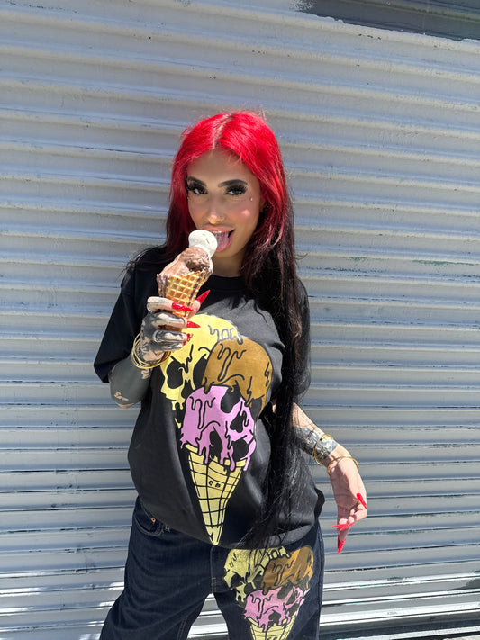 Drip Skull Cone Black Tee