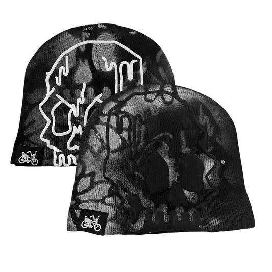 Drip Skull Painted Beanie