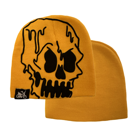 Drip Skull Yellow Beanie